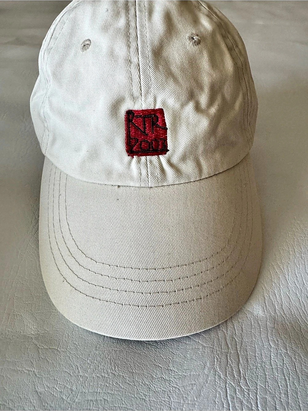 anvil Embroidered Baseball Cap in Cream